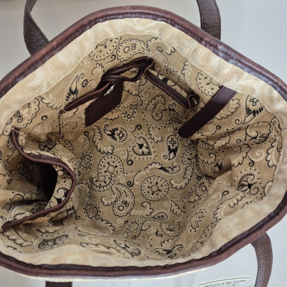 Brighton Sheba Princess Cat Vintage Tapestry Tote Bag w/ Leather Accent - Picture 7 of 15